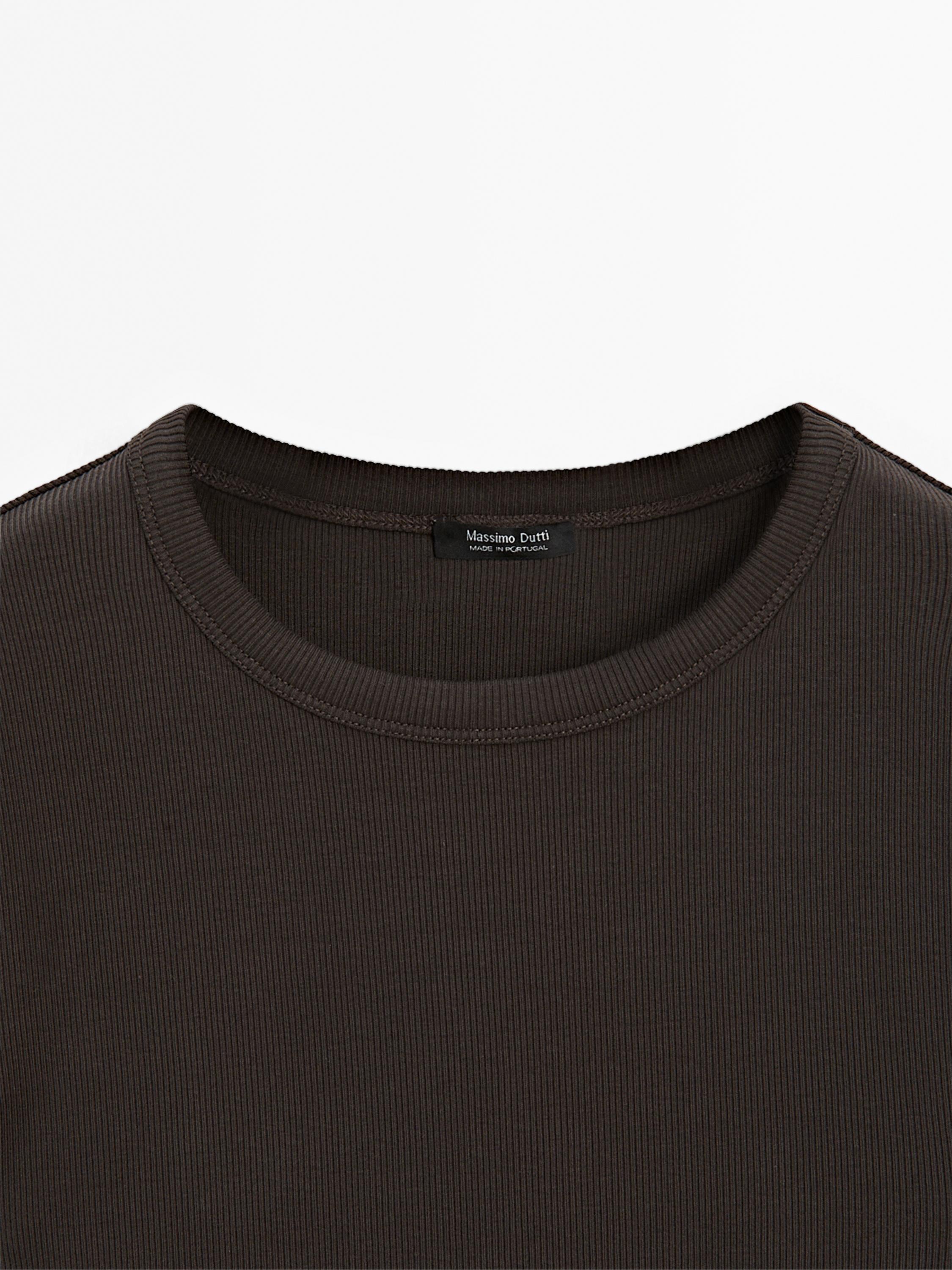 Ribbed heavy weight short sleeve T-shirt